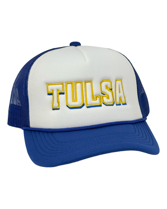 Tulsa Varsity Letters Trucker Hat White/Royal Blue