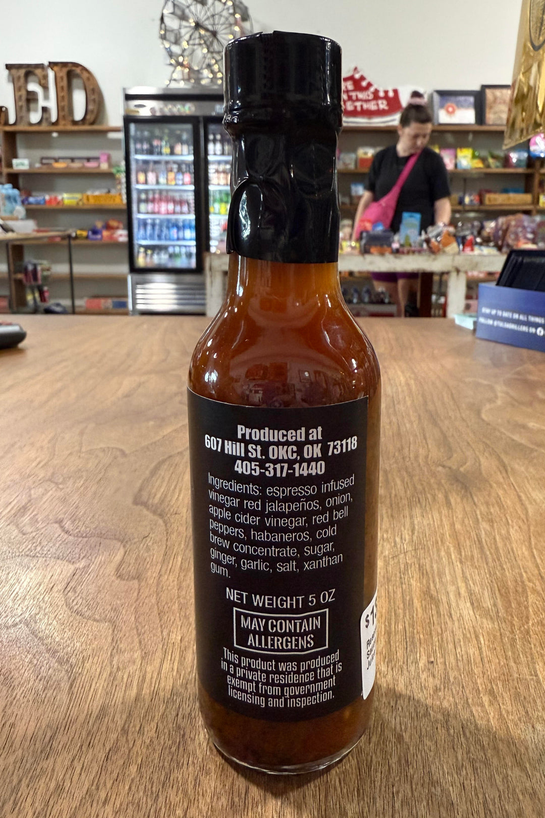 Jitter Juice Hot Sauce with espresso flavor — small-batch Oklahoma gourmet condiment