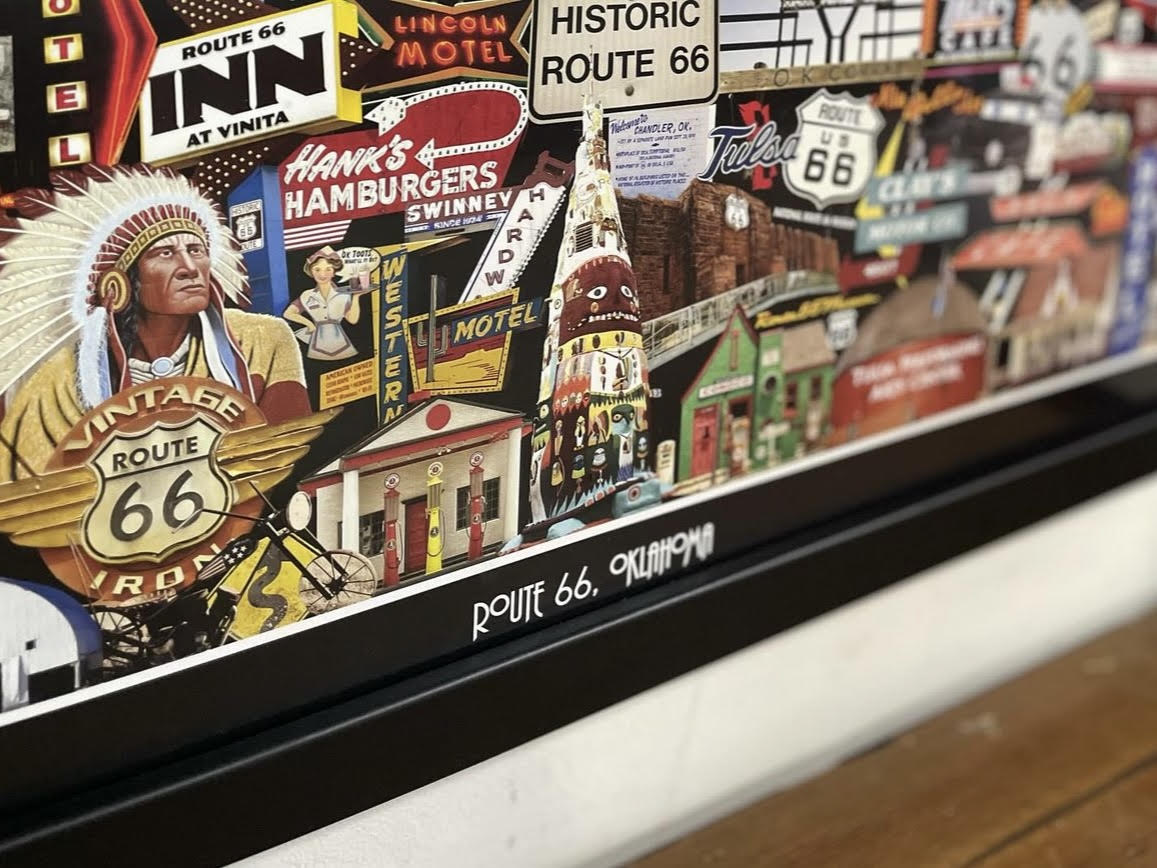 Oklahoma Route 66 Sign Collage | Vintage Mother Road Art – Ida Red
