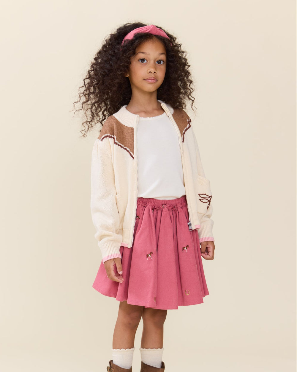 Pink Chicken - Embroidered Horses Giana Skirt
