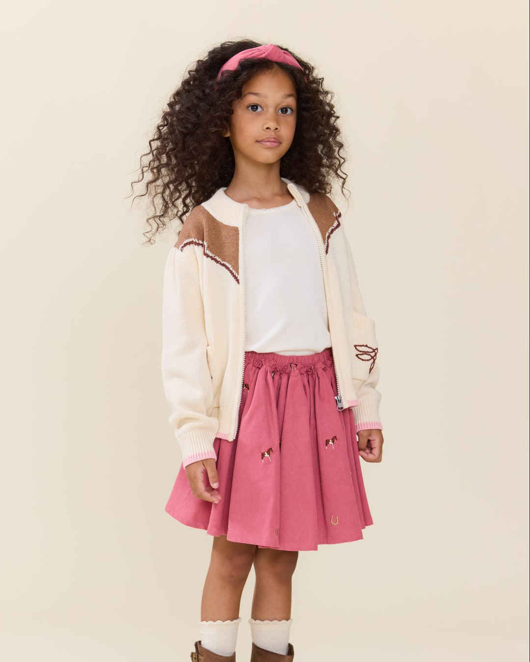 Pink Chicken - Embroidered Horses Giana Skirt