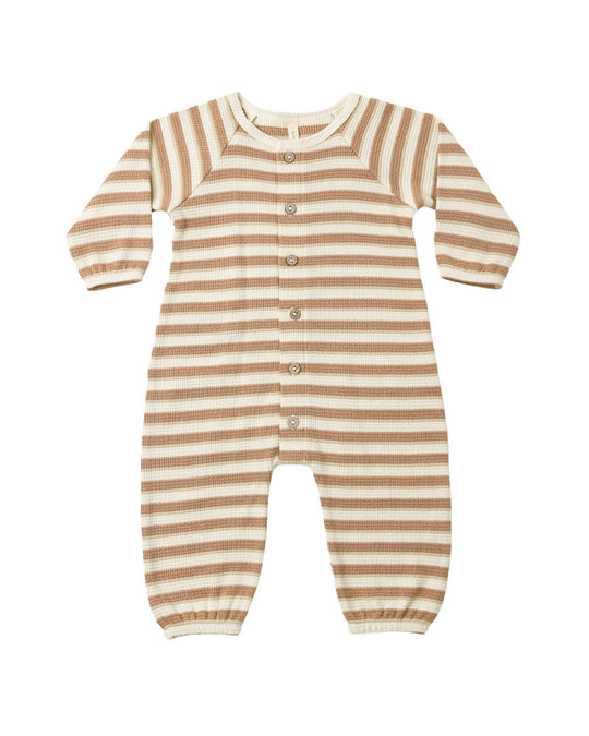 Quincy Mae - Spice Stripe Waffle Jumpsuit
