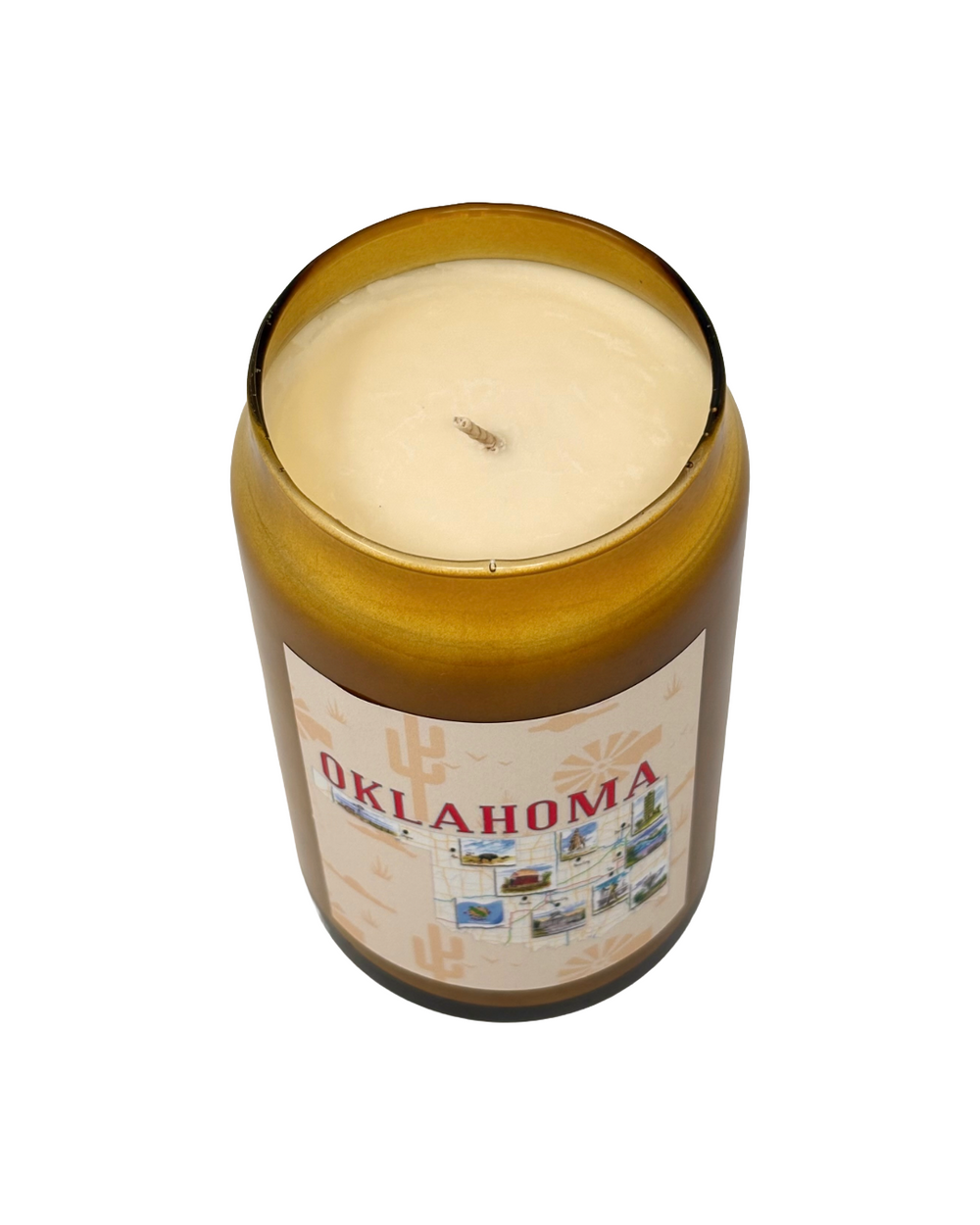 Oklahoma Map Tulsa in Ink Candle - Vanilla Woods