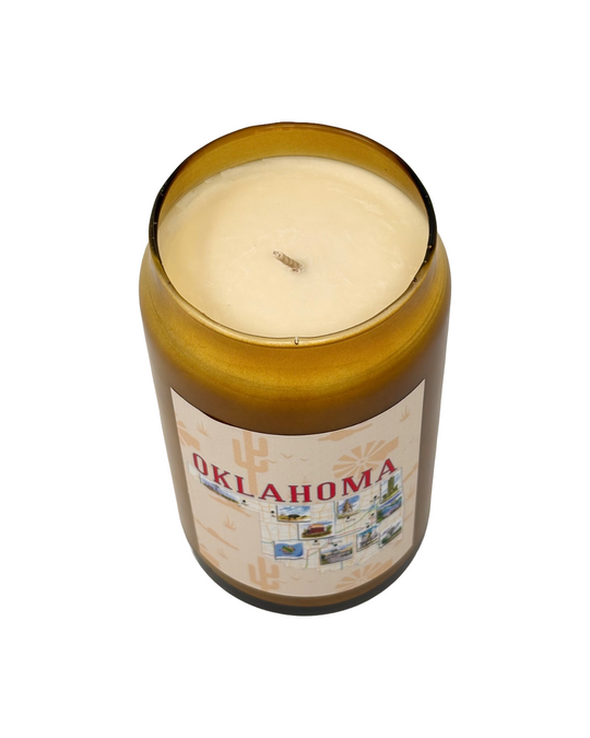 Oklahoma Map Tulsa in Ink Candle - Vanilla Woods
