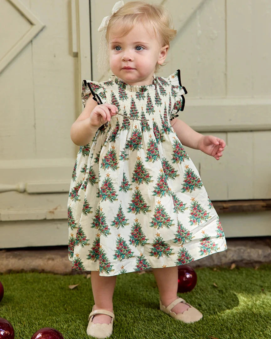 Pink Chicken Girls' Stevie Dress Set - Baby - Vintage Trees - 3-6m Pink Chicken Girls' Stevie Dress Set - Baby - Vintage Trees - 3-6m