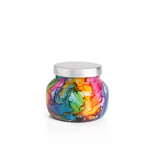 Capri Blue - Petite Watercolor Rainbow Volcano Candle 8 oz.