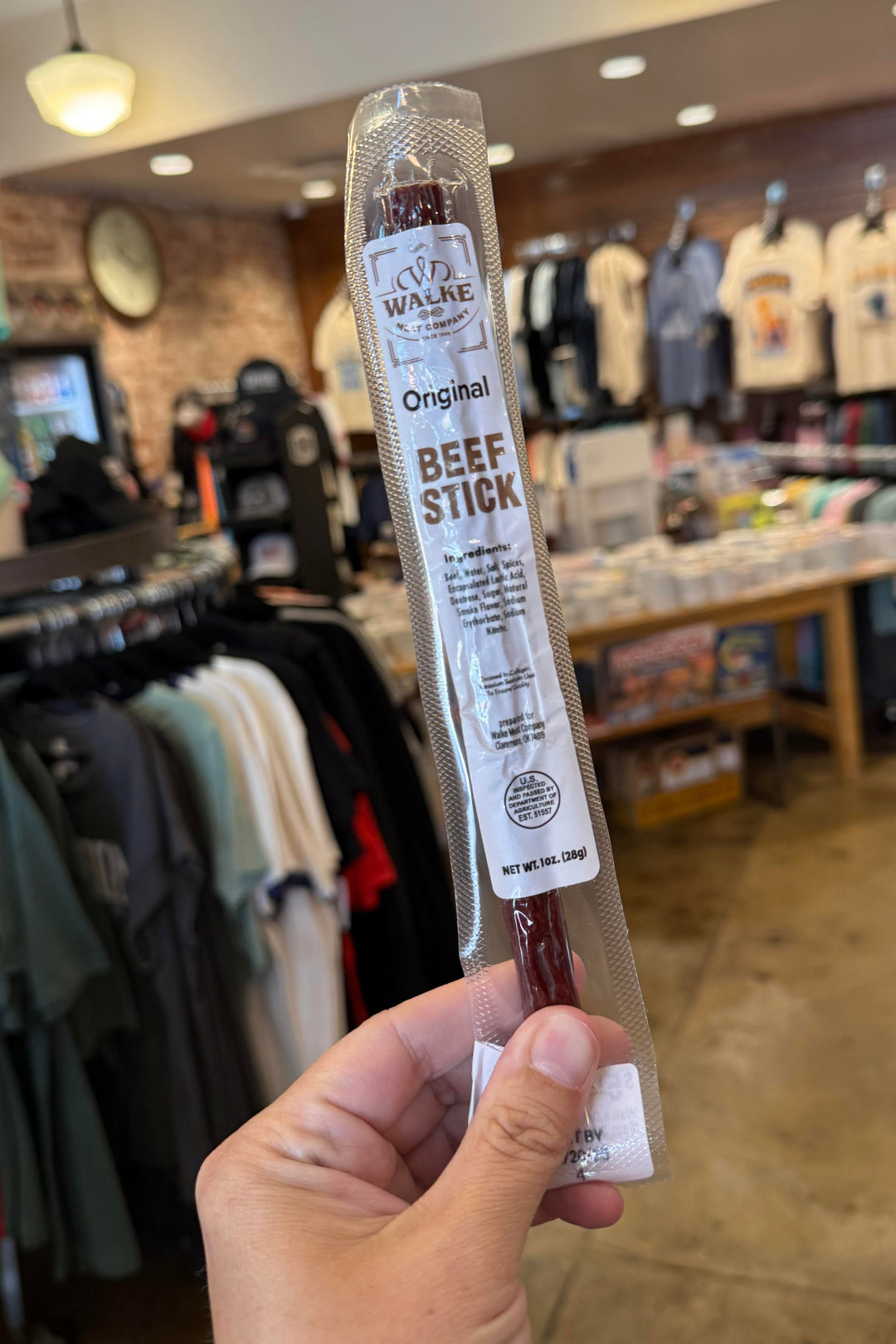 Walke Original Meat Stick, a savory Oklahoma-made beef snack perfect for on-the-go