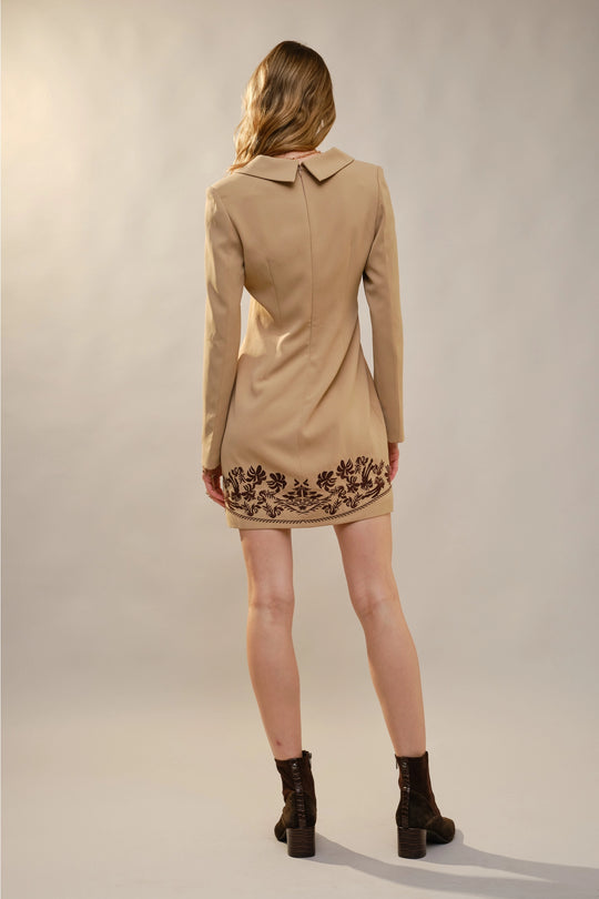 Western Notched Lapel Blazer Mini Dress