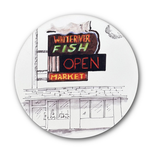 White River Fish Market Coaster