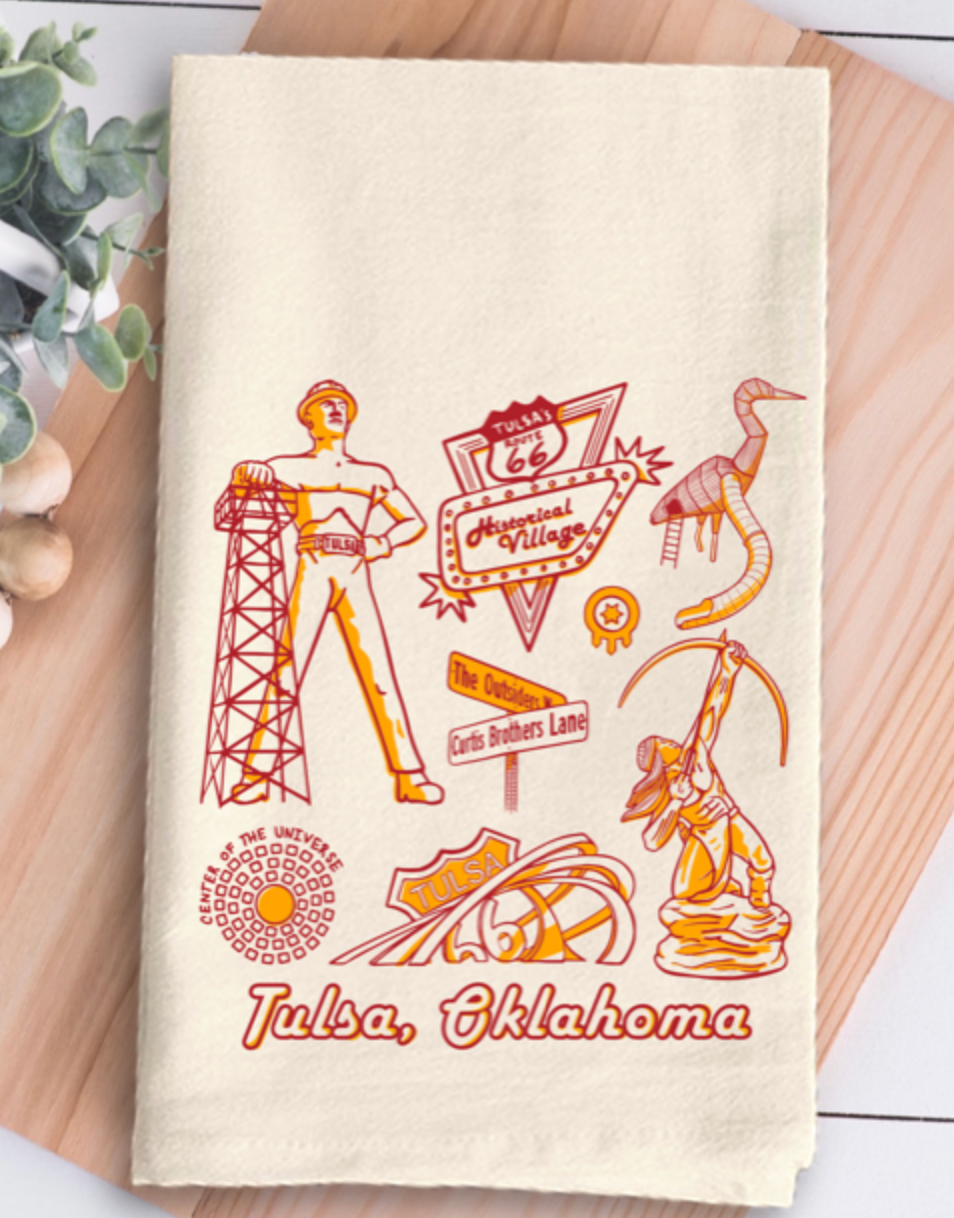 Tulsa Collage Tea Towel